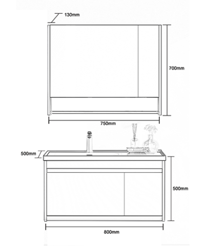 Tủ Chậu Treo Tường A5-510T