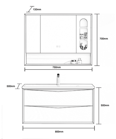 Tủ Chậu Treo Tường A5-516T