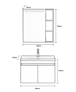 Tủ Chậu Treo Tường A5-601S