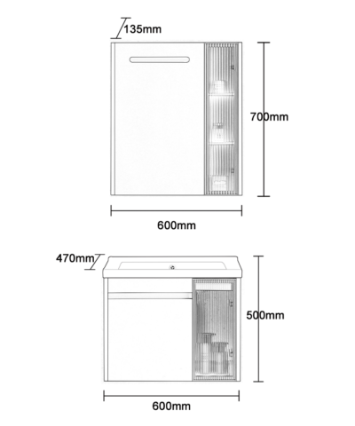 Tủ Chậu Treo Tường A5-602S