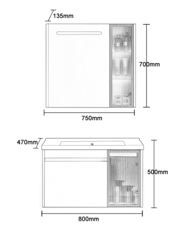 Tủ Chậu Treo Tường A5-602T