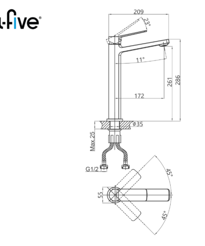 Alternative view of Vòi lavabo A5-2420 A-Five – Sang trọng từ cái nhìn đầu tiên