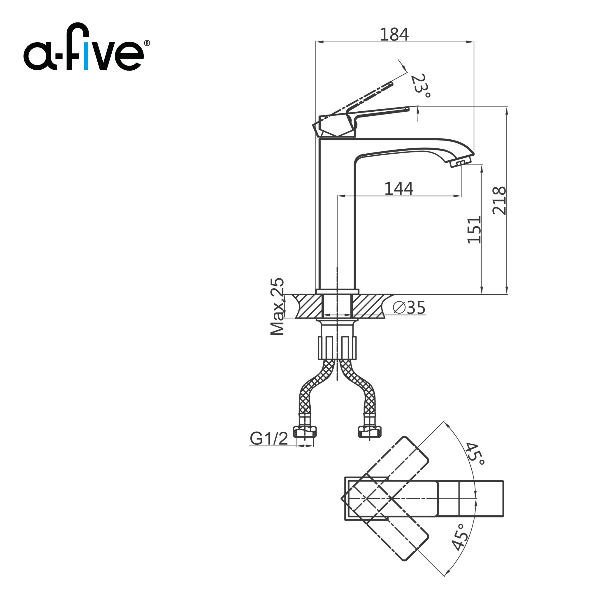 Vòi Lavabo A5-2526 A-Five – Thân trung thanh lịch, linh hoạt mọi không gian - Ảnh 2