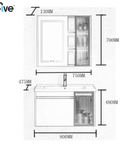 Alternative view of Tủ Chậu Treo Tường afive A5-602TV