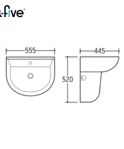 Alternative view of Chậu Treo Tường A-FIVE A5-204F